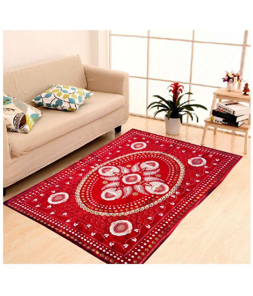 Mangal Multi Velvet Carpet Embroidery 4x6 Ft. Buy Mangal Multi Velvet