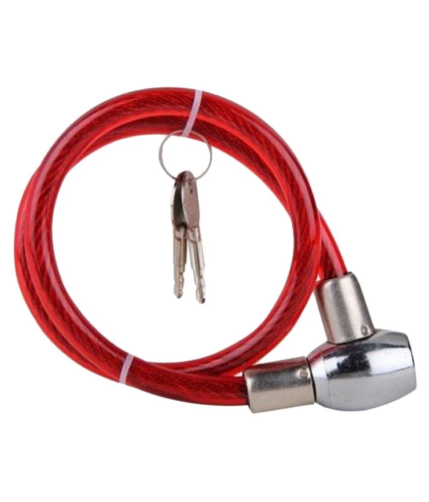     			Attractive Offer World Red Cable Type Helmet Lock - Key Lock