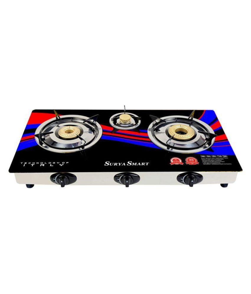 Surya Smart SS103B 3 Burner Auto Gas Stove Price in India Buy Surya