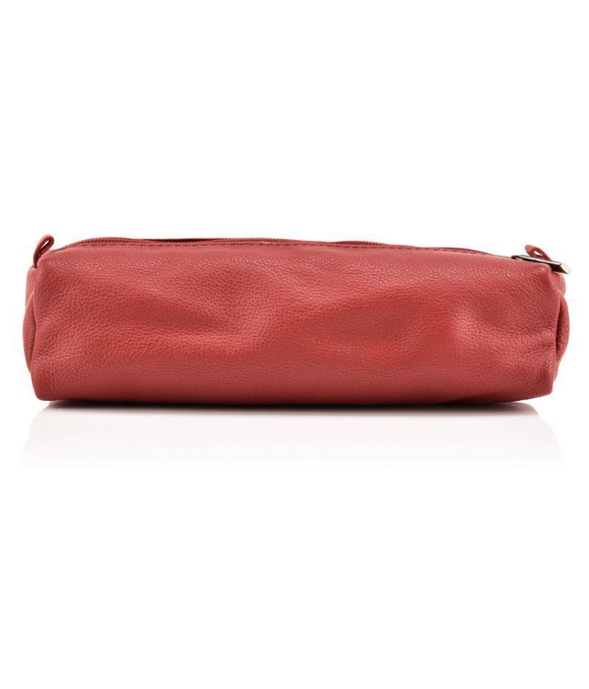 LEATHER ZENTRUM RED LEATHER PENCIL POUCH: Buy Online at Best Price in ...