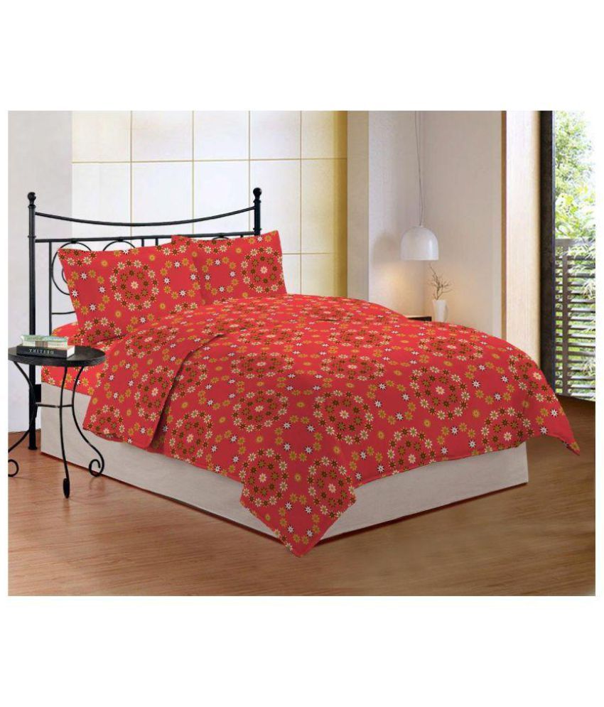 Bombay Dyeing Double Poly Cotton Red Bed Sheet Buy Bombay Dyeing
