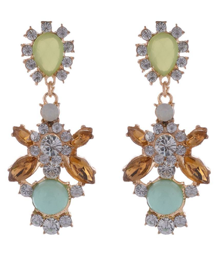 Shining Diva Green Gold-Alloy Stone Material Earrings For Women - Buy ...