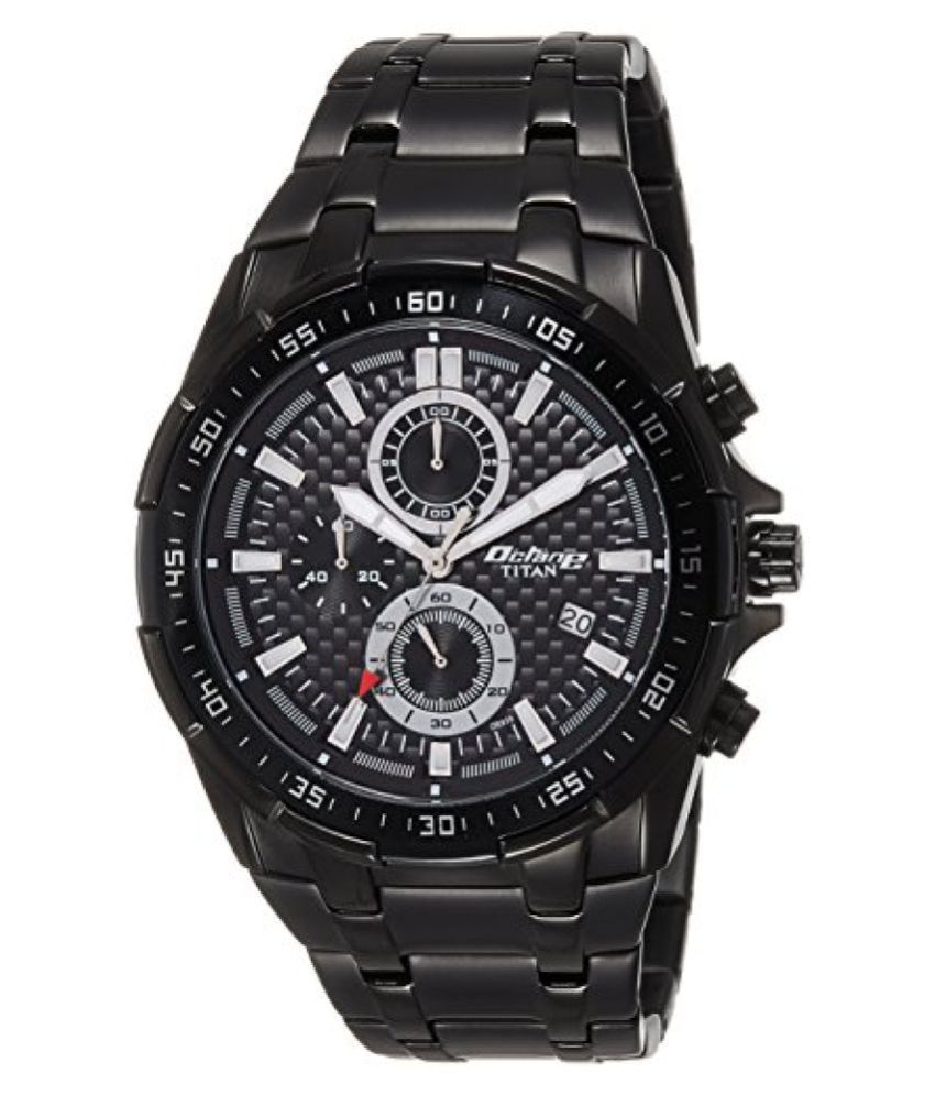 titan chronograph black dial men's watch