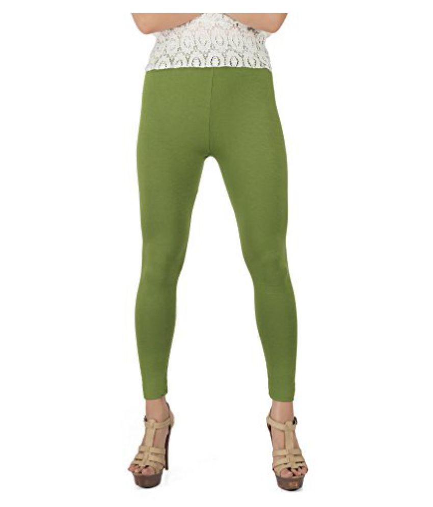 Olive Ankle Length Leggings in XL, XXL 