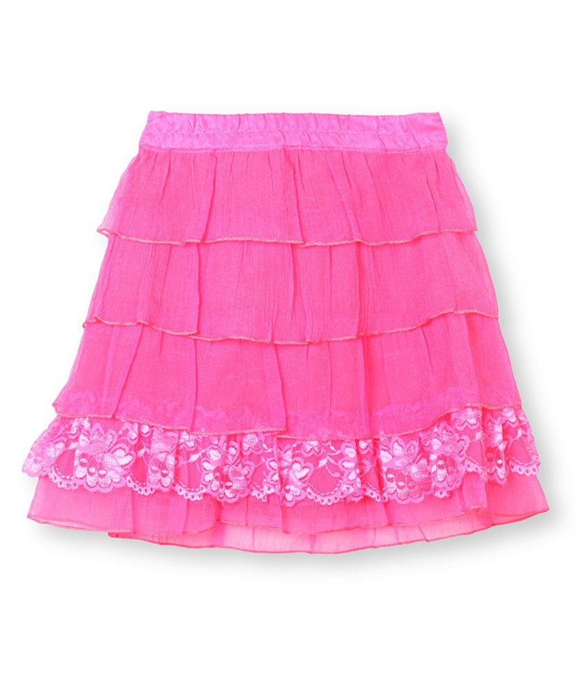 Barbie Ra-ra Tiered Skirt In Shimmer Chiffon & Scallop Lace For Girls ...