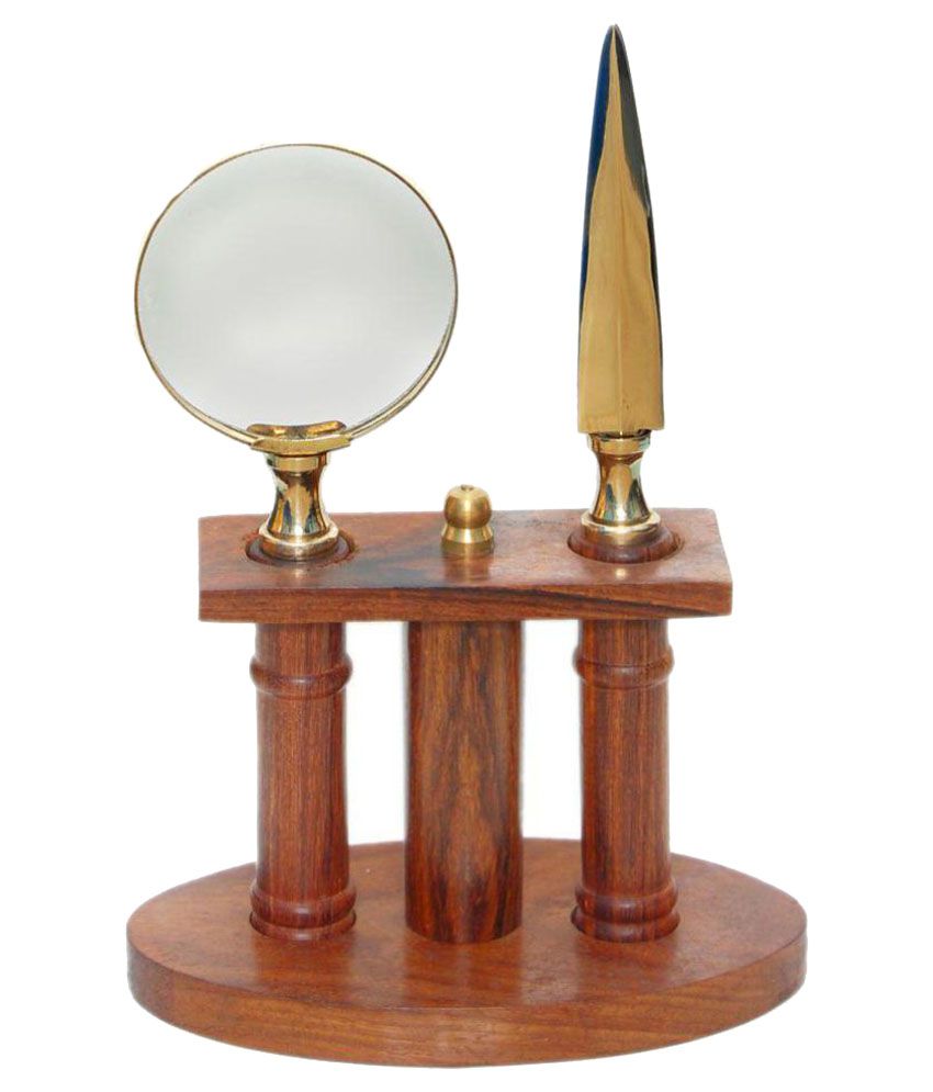     			Royal Arts Exports Royal Brass and Sheesham Wood Magnifying Glass