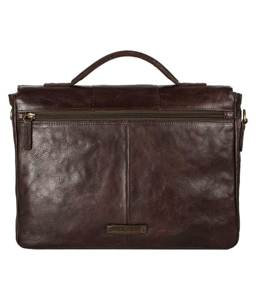 Hidesign Brown Leather Office Messenger Bag - Buy Hidesign Brown ...