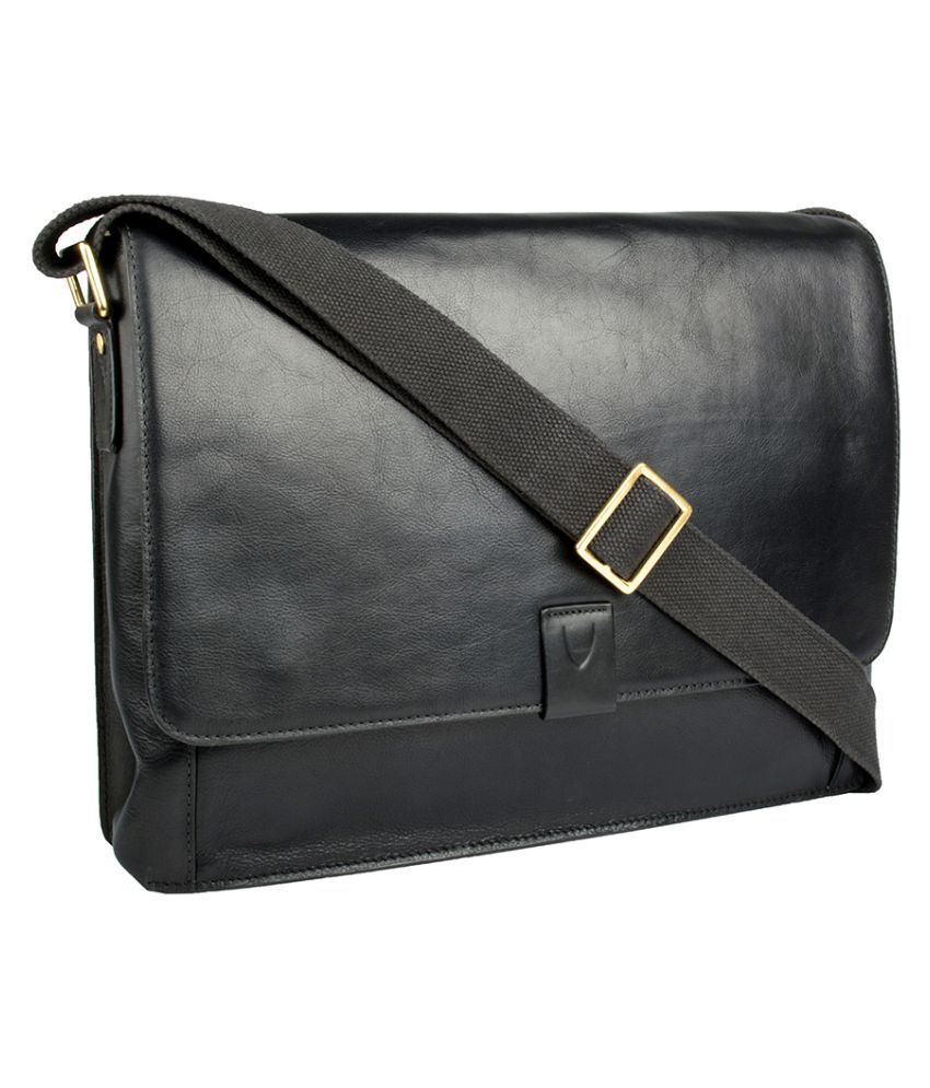 Hidesign Black Leather Office Messenger Bag - Buy Hidesign Black ...