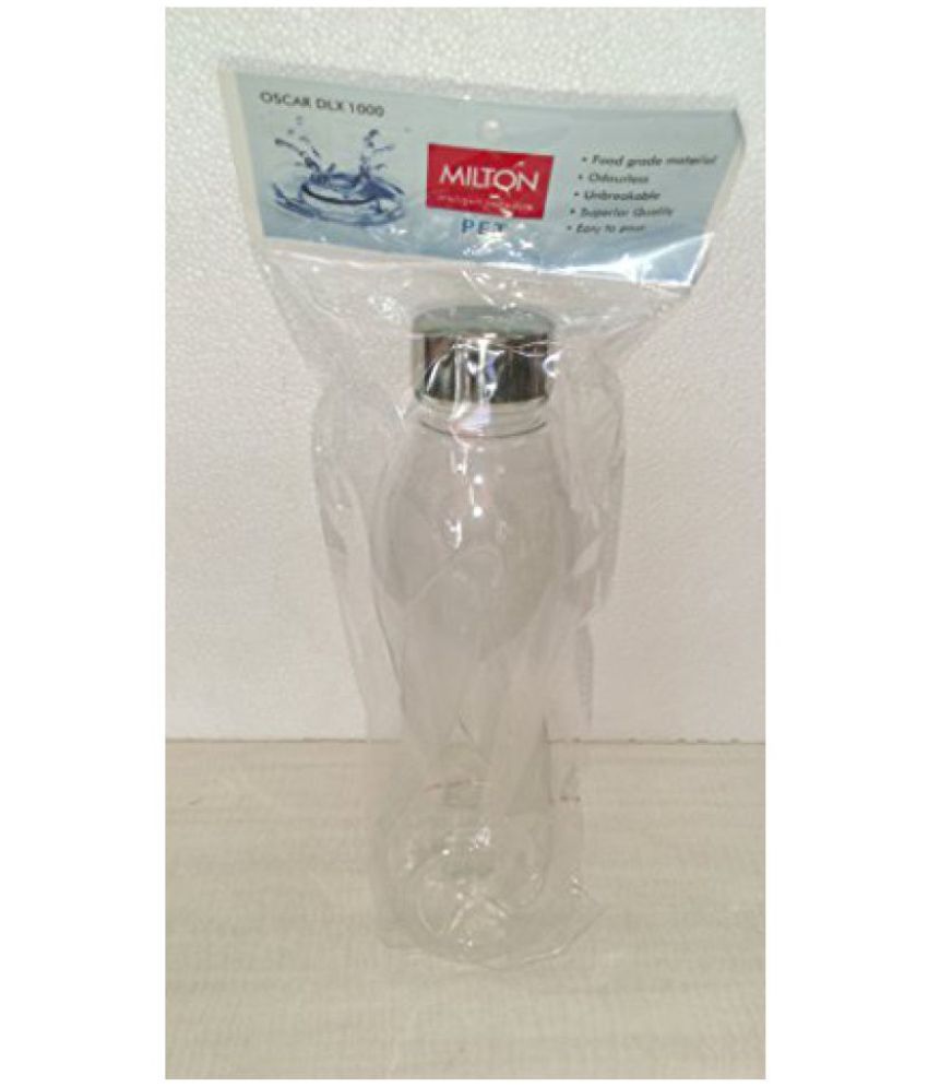 Milton Oscar Water Bottle With Steel Lid 1000ml 2pieces Set Ec Pet Pbt 0021 Transparent Buy Online At Best Price In India Snapdeal