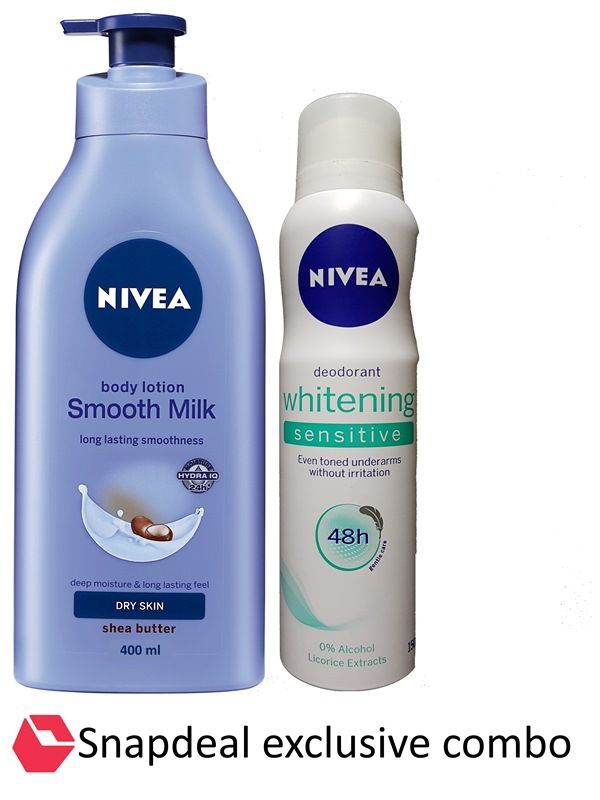 Nivea Body Lotion Smooth Milk 400ml+ Nivea Whitening Sensitive Deo Buy