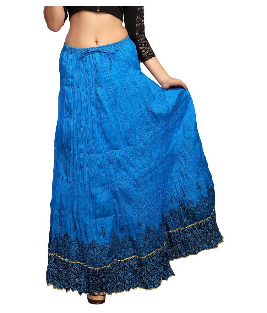 denim broomstick skirt