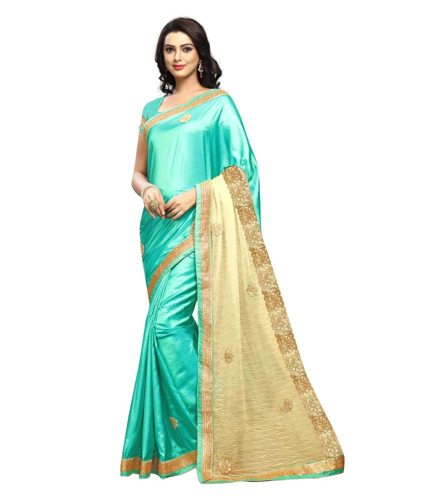 Aradhya Turquoise Silk Saree - Buy Aradhya Turquoise Silk Saree Online ...