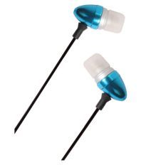 Callmate Metal HQ Ear Buds Wired Earphones With Mic Blue
