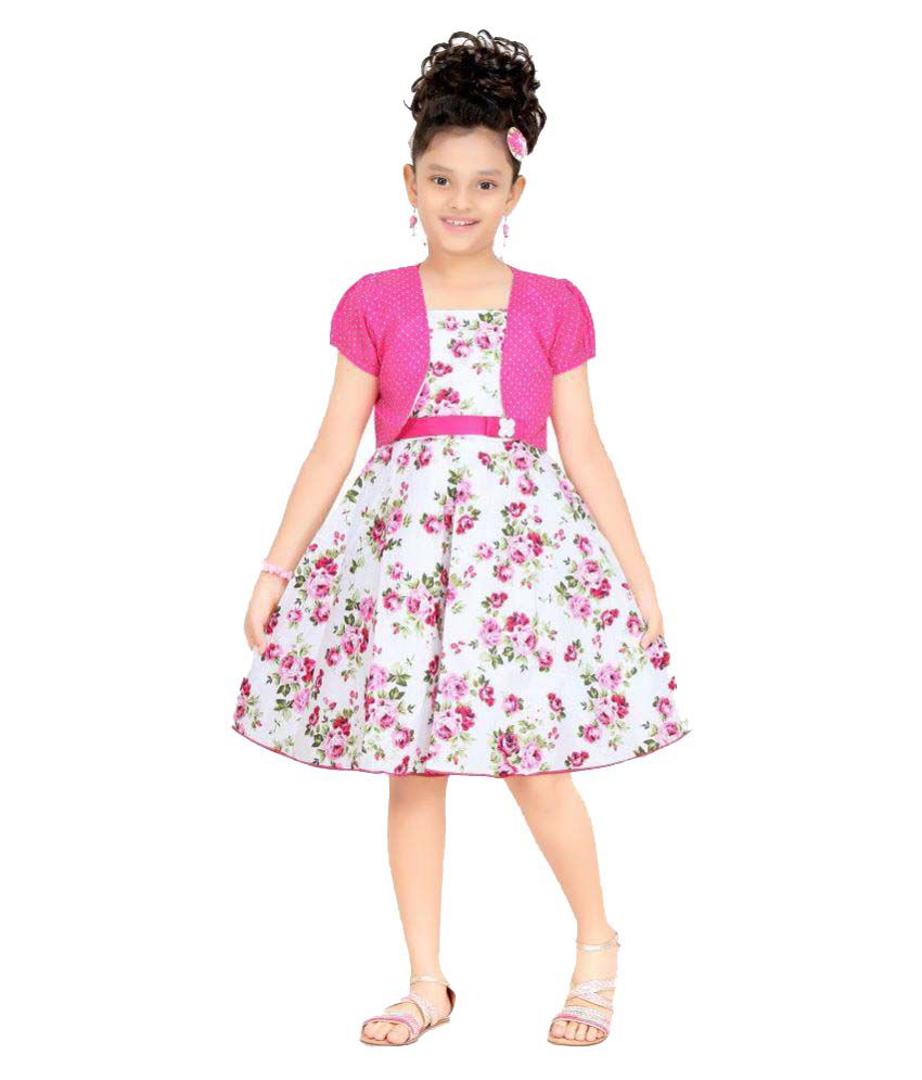 Trendy Girls Multicolor Cotton Frock with Jacket - Buy Trendy Girls ...