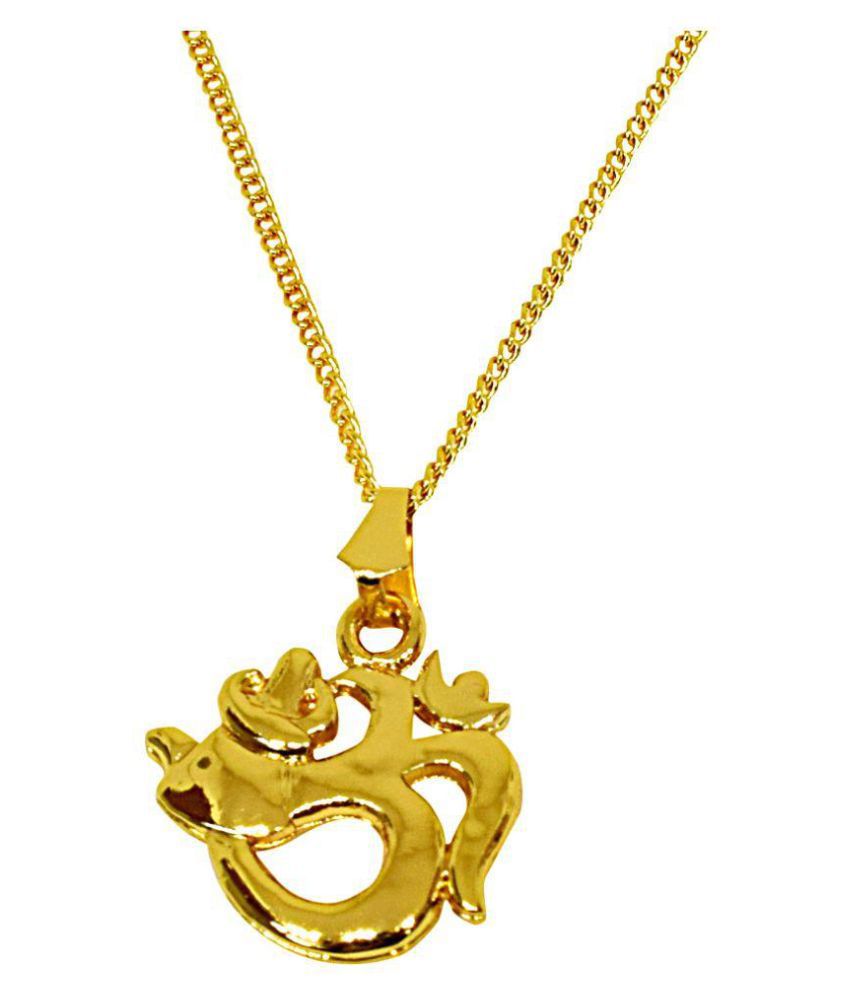 Surat Diamonds Golden Pendant with Chain: Buy Surat Diamonds Golden ...