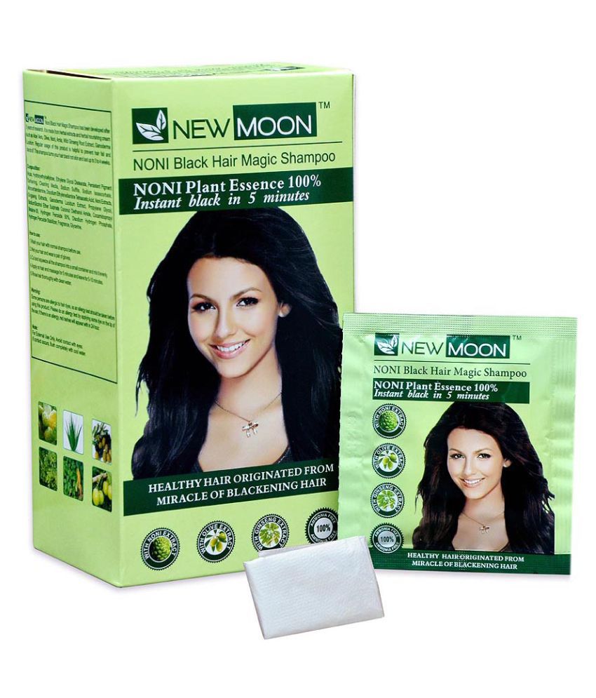 New Moon Noni best hair colour Permanent Hair Color Black Black 15 ml Pack  of 10: Buy New Moon Noni best hair colour Permanent Hair Color Black Black  15 ml Pack of