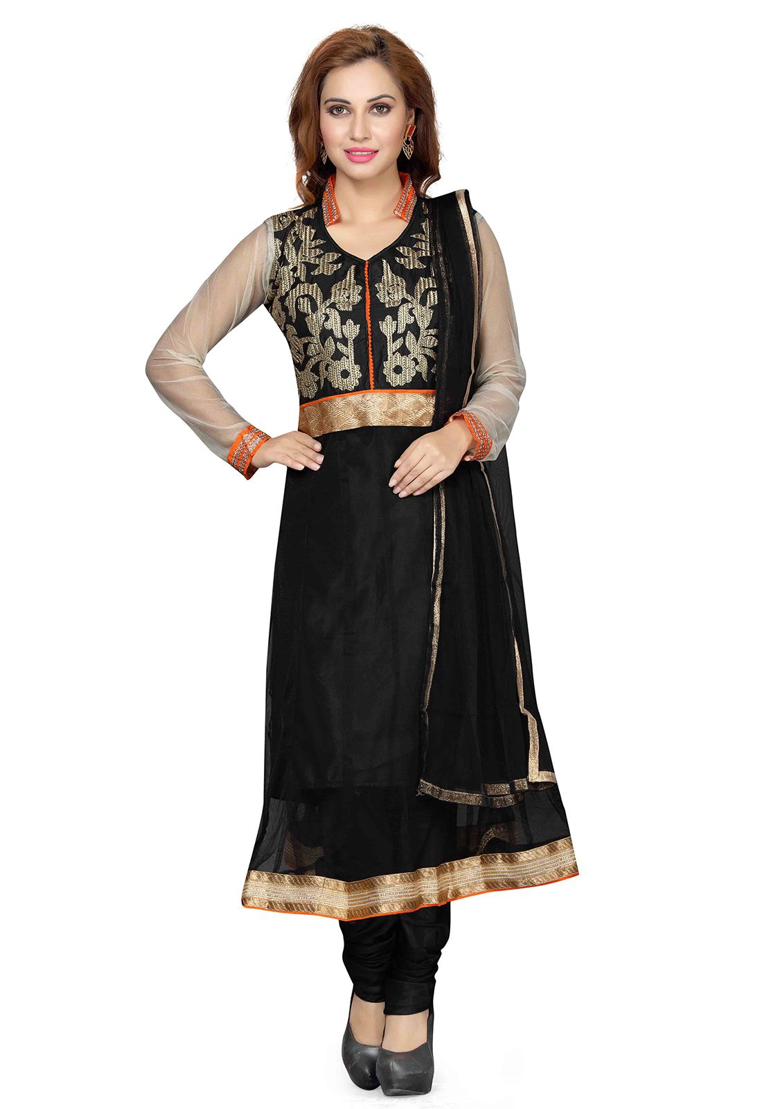 Ishin Black Net Dress Material Buy Ishin Black Net Dress Material