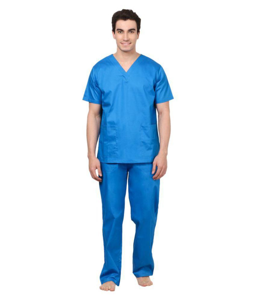 Meded Scrub Suit Set Cotton Blue XXLarge/44 Staff XXL: Buy Meded Scrub ...