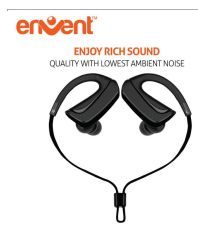 Envent LiveFit 510 Black Ear Buds Wireless Earphones With Mic Black