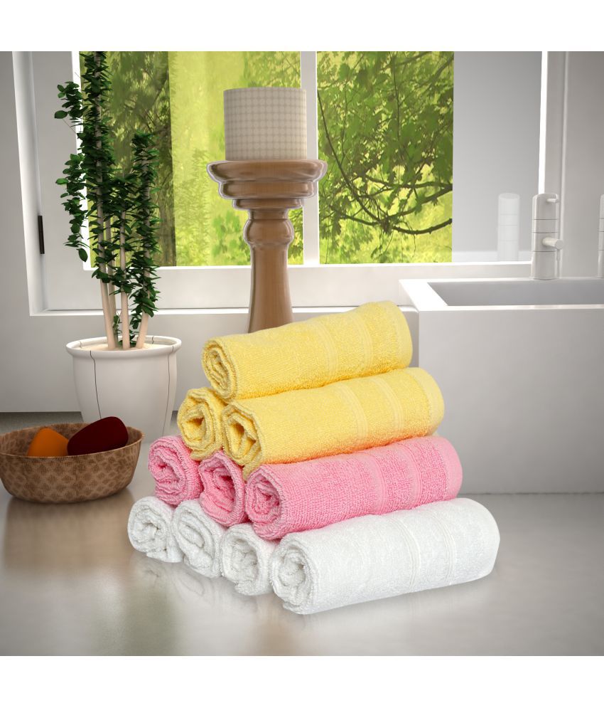     			Magna Set of 10 Terry Face Towel White