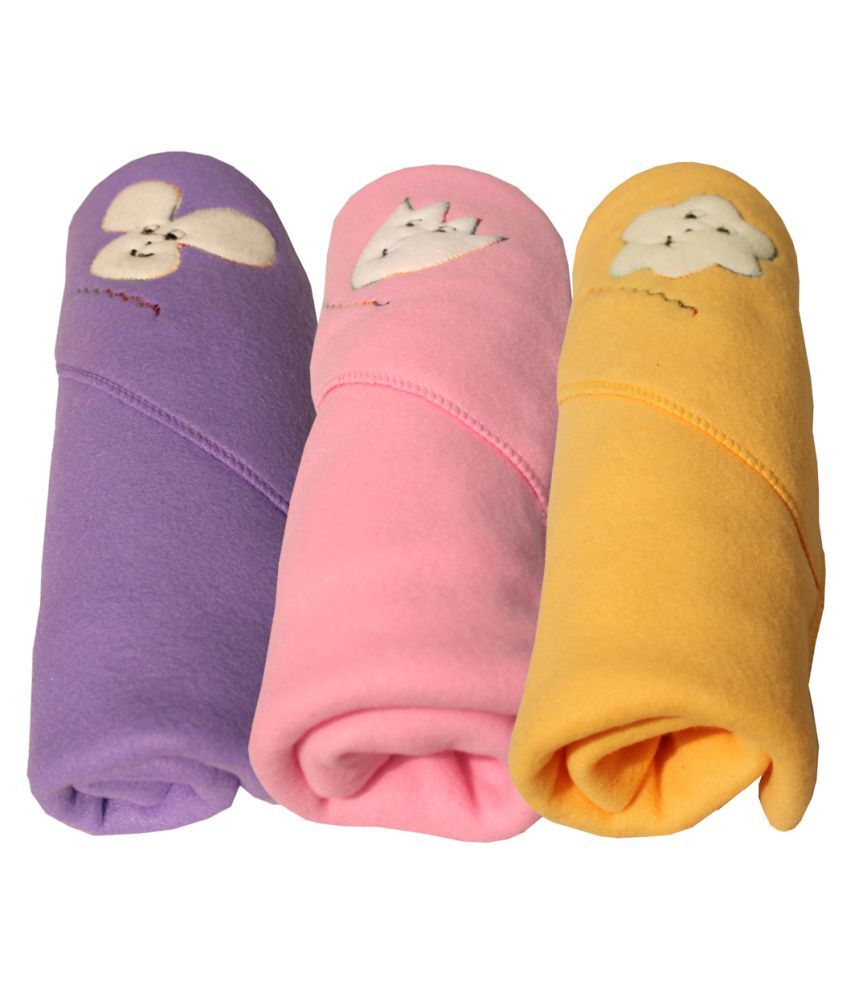 My NewBorn MultiColour Fleece Baby AC Blanket ( 76 cm 85 cm 3 pcs