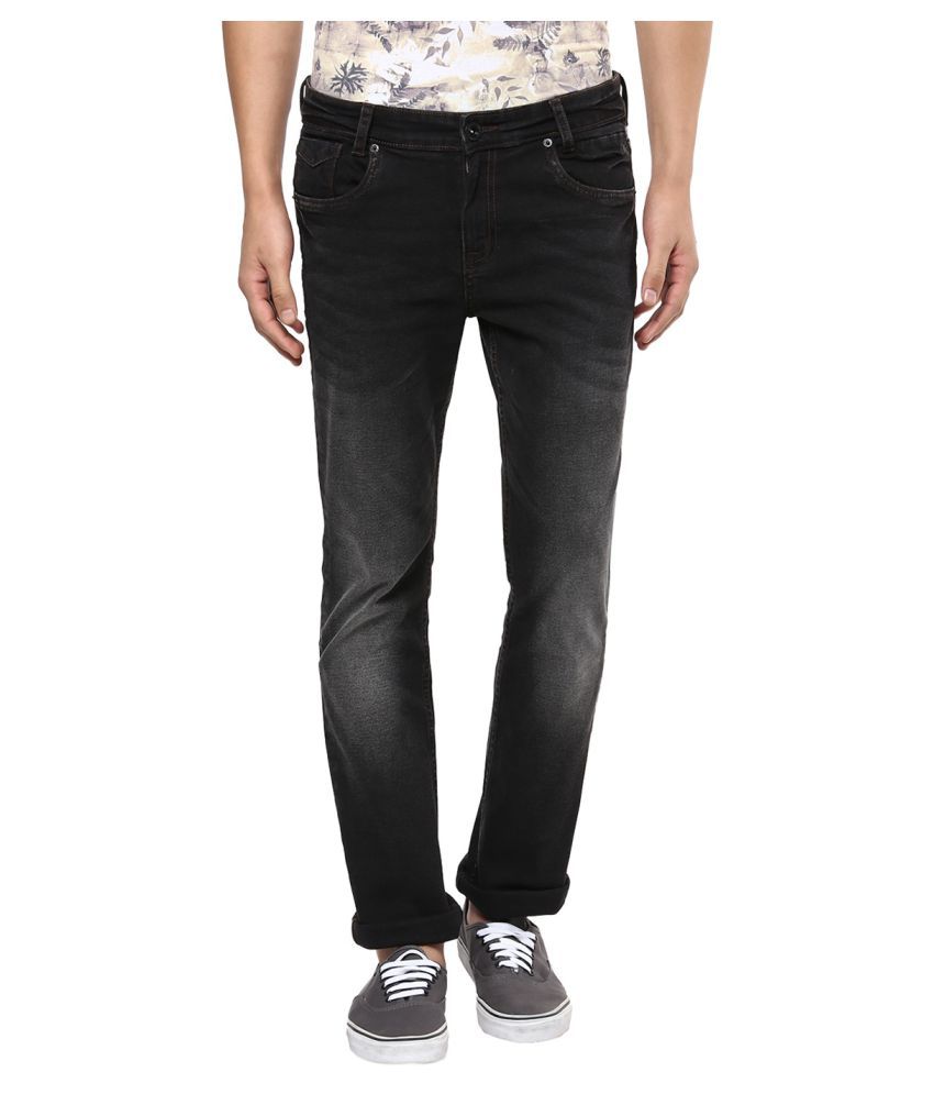 mens black straight jeans