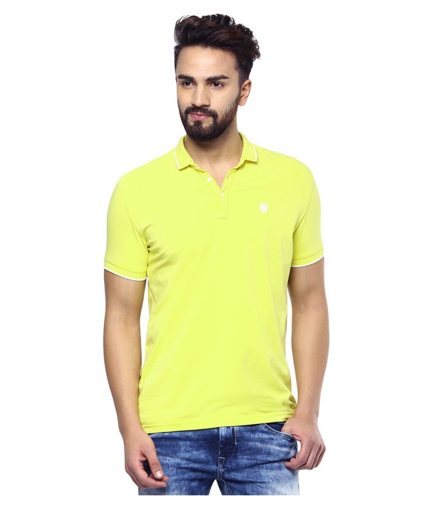 yellow slim fit polo