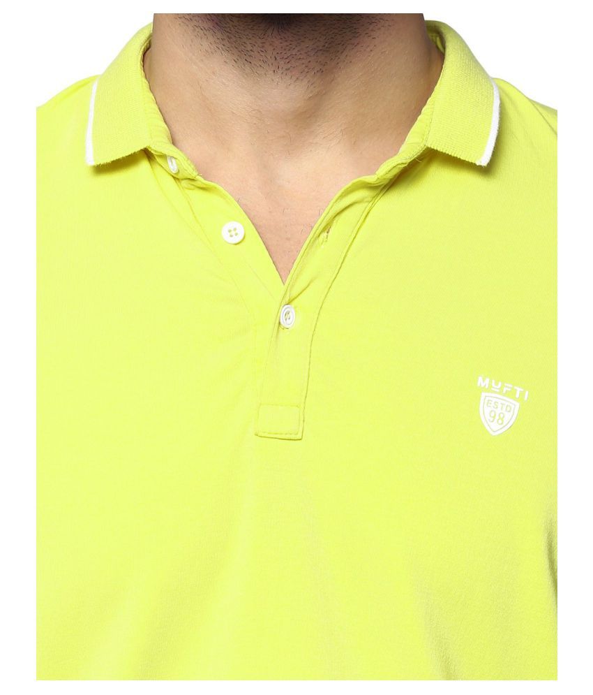 yellow slim fit polo