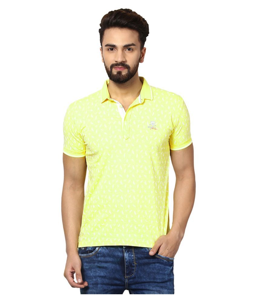 yellow slim fit polo