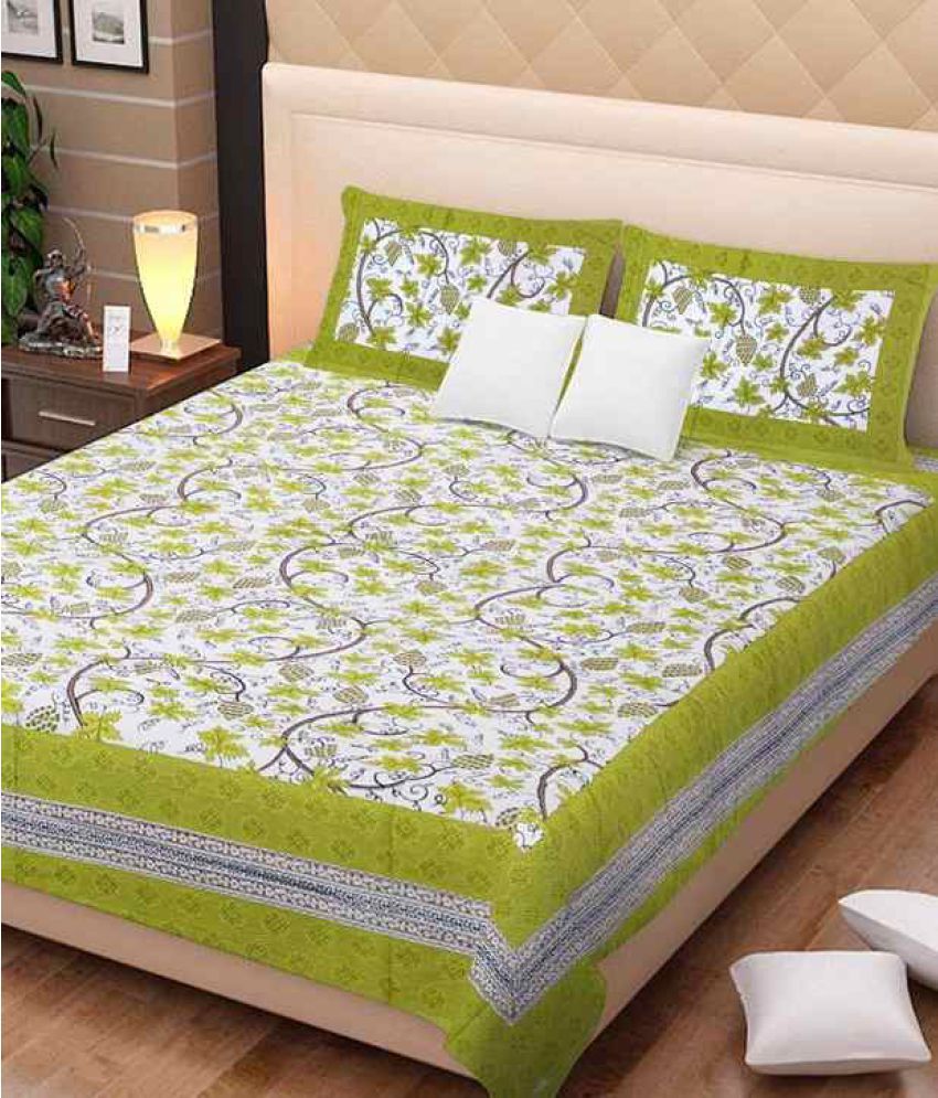     			Uniqchoice Cotton 1 Bedsheet with 2 Pillow Covers ( x )