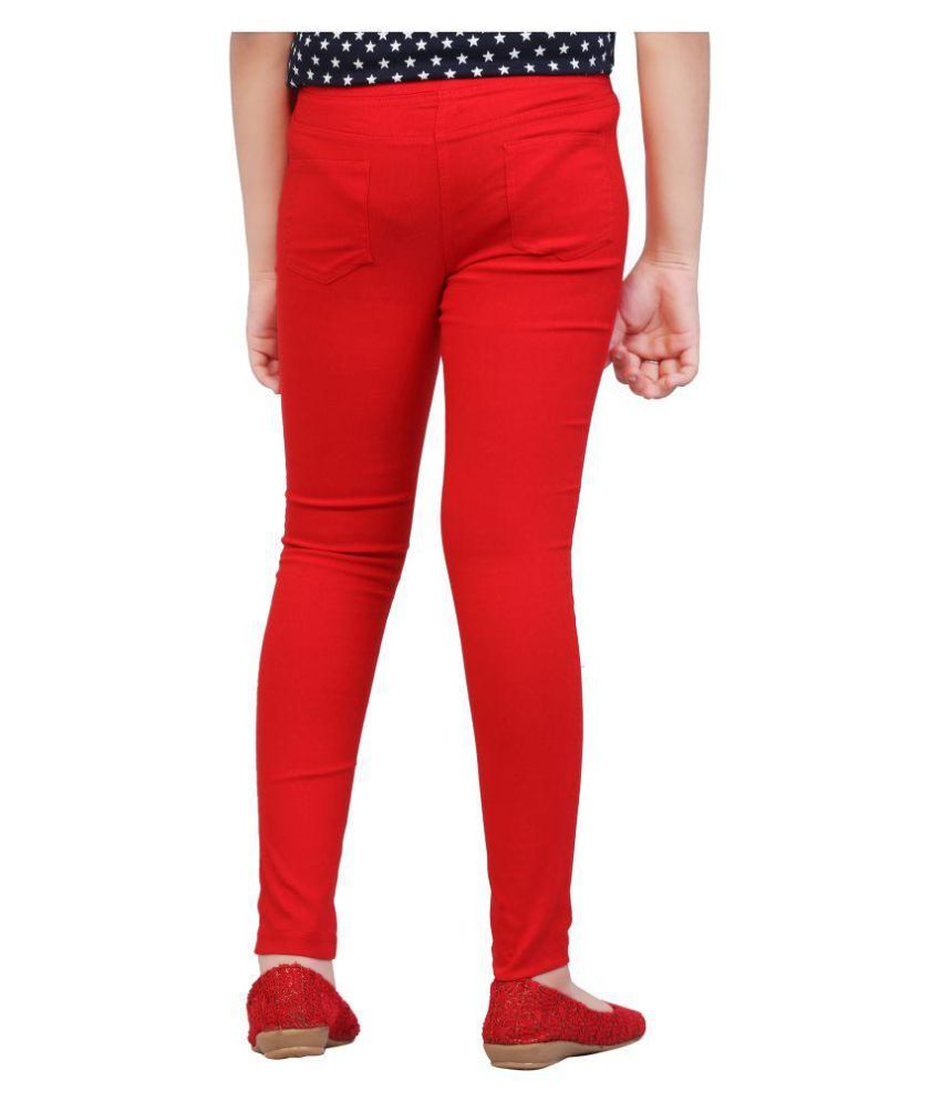 red pull on jeggings