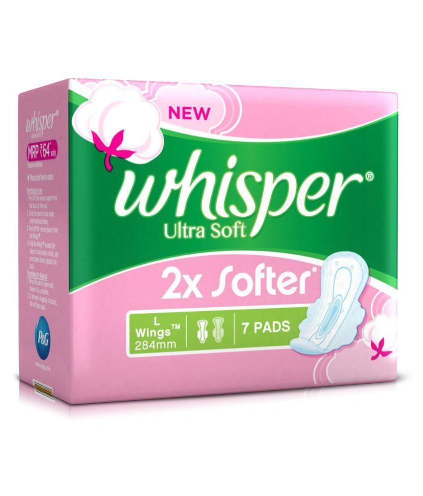 Whisper Ultra Soft Large Sanitary Pads 284mm, 7 Count: Buy Whisper ...