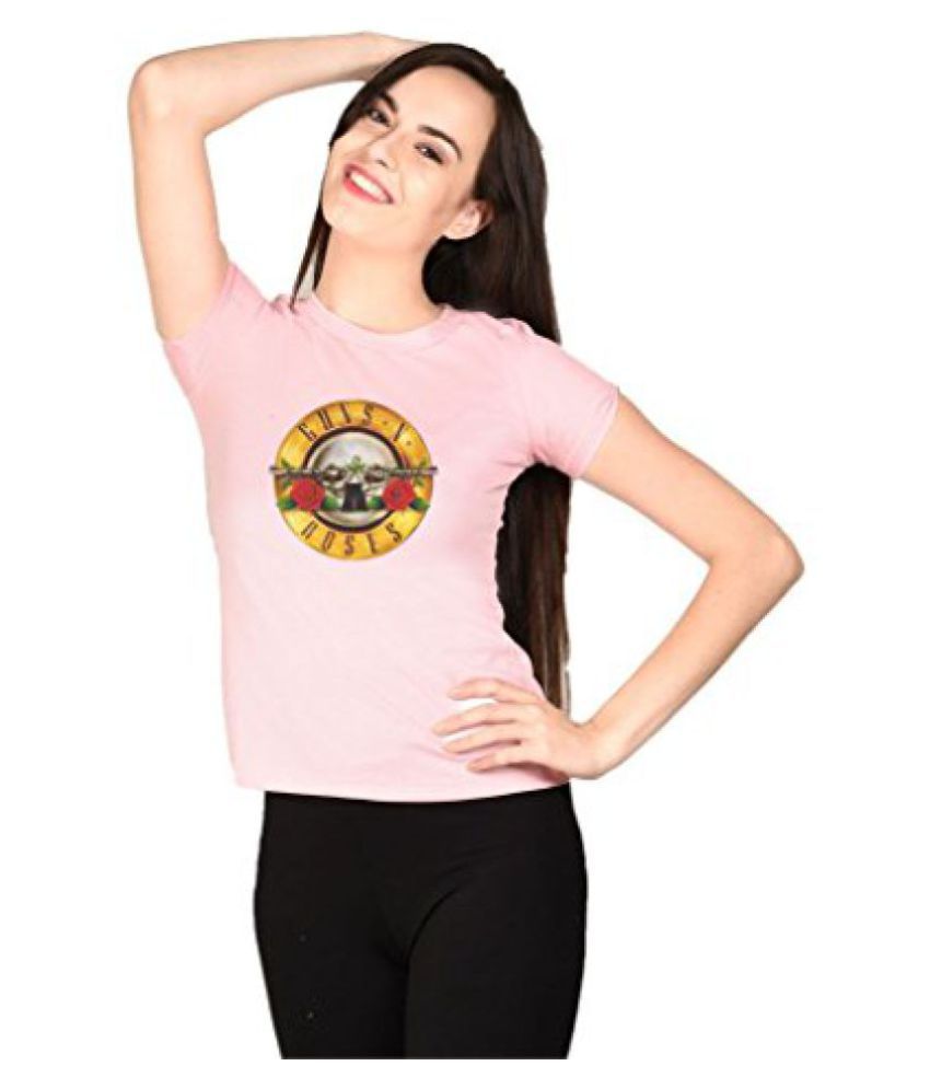 Letsflaunt Guns N Roses T Shirt Pink Girls Dry Fit Nw Buy