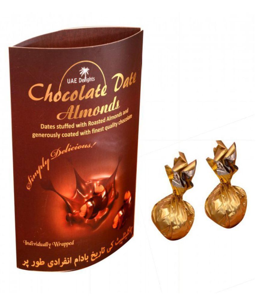 sAVICENT UAE Delights Chocolate Date Almonds Chocolate Covered Nuts