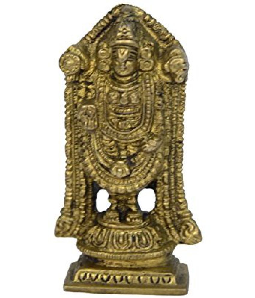 Brass Hindu Religious Tirupati Balaji Small Statue art by Bharat Haat