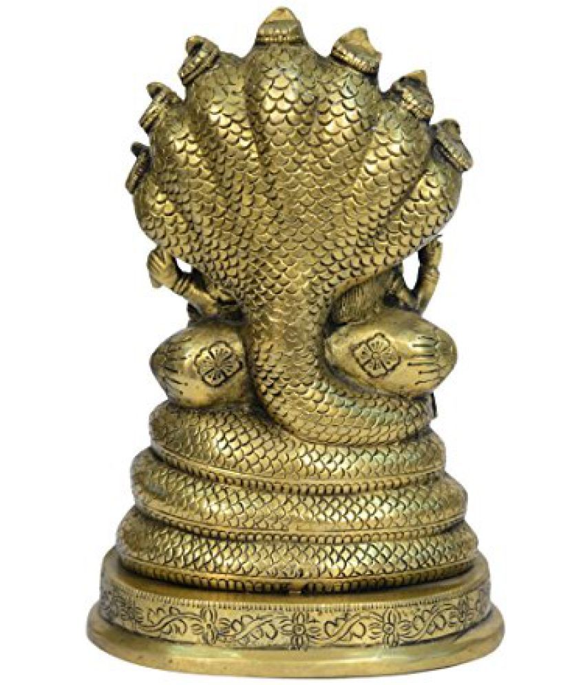 Brass Metal God Vishnu Laxmi Sitting On Shesnag Statue Fine Finishing ...