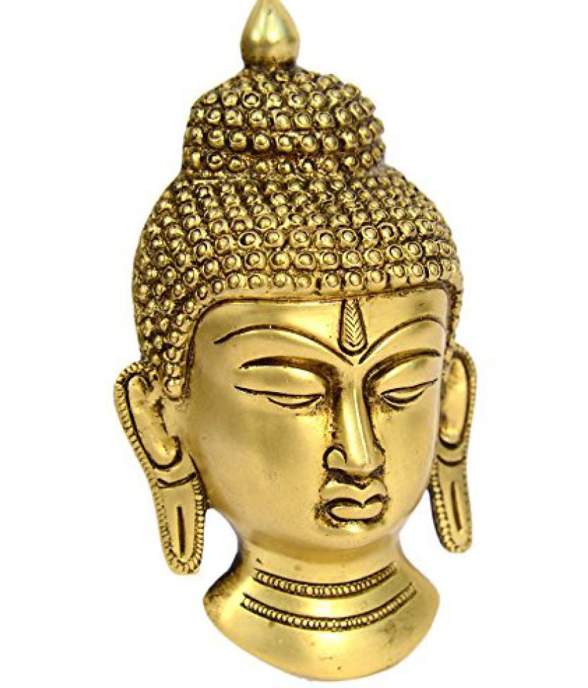 Brass Metal Religious Small Buddha Face in Fine Finishing and Carving