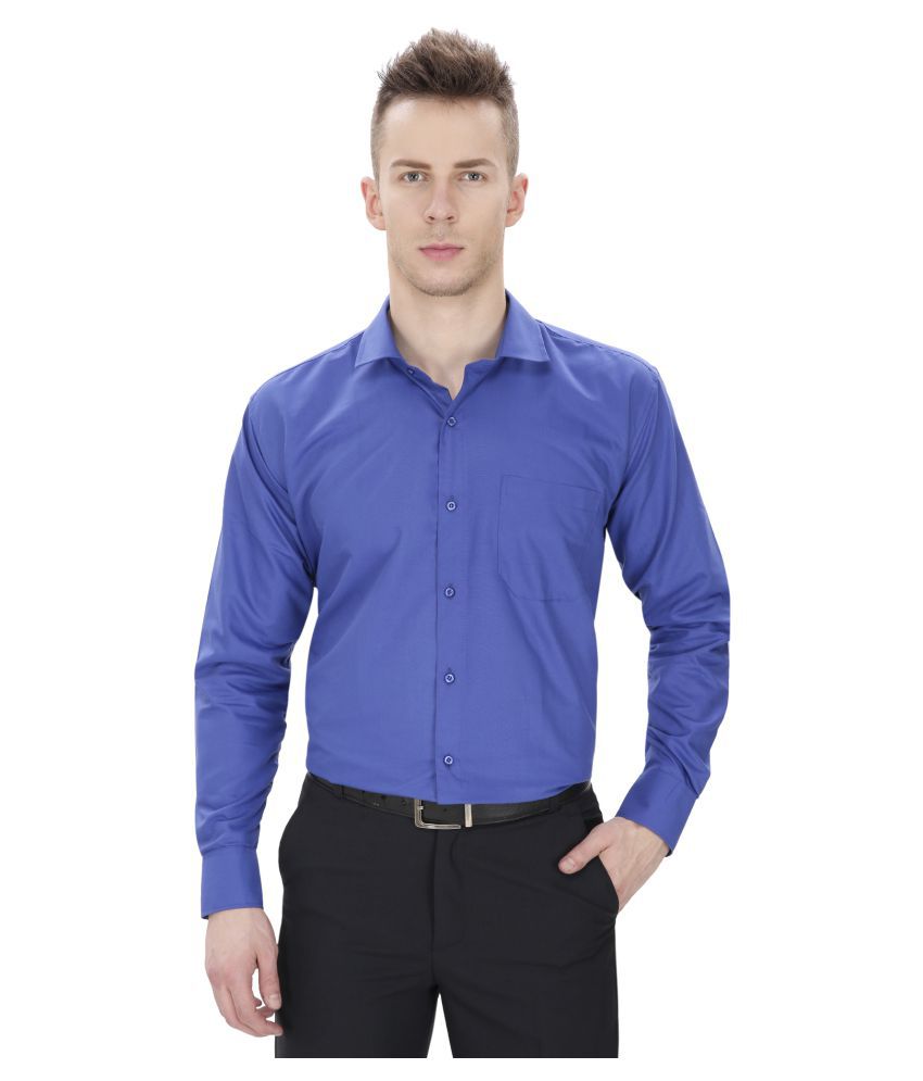 Regal Fit Plus Blue Formal Regular Fit Shirt - Buy Regal Fit Plus Blue ...