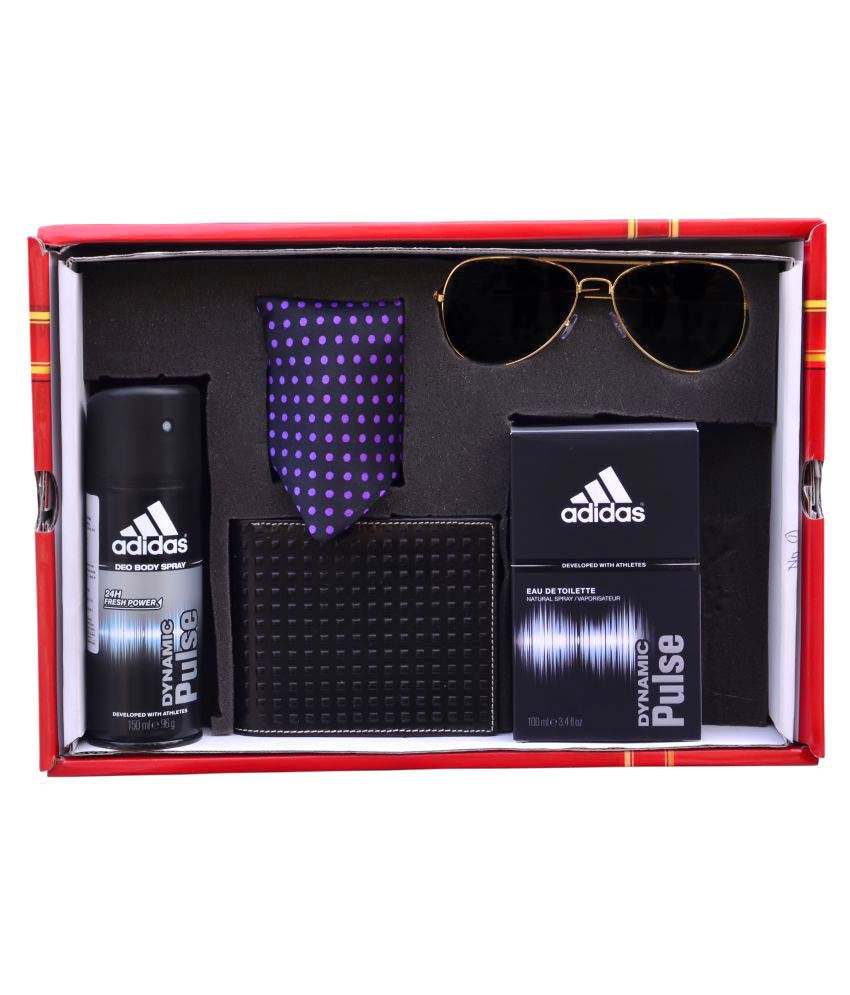 Adidas Combo of Dynamic Pulse Edt, Ice Dive Deo, Tashan Men's Wallet,  Sunglass \u0026 Tie: Buy Online at Best Prices in India - Snapdeal