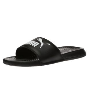 puma black slide flip flop