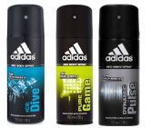 Adidas Pure Game, Dynamic Pulse & Ice Dive Deo Pack of 3