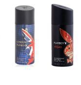 Playboy Londan & Vegas Deodorants For Men - Set Of 2 (150mlX2)
