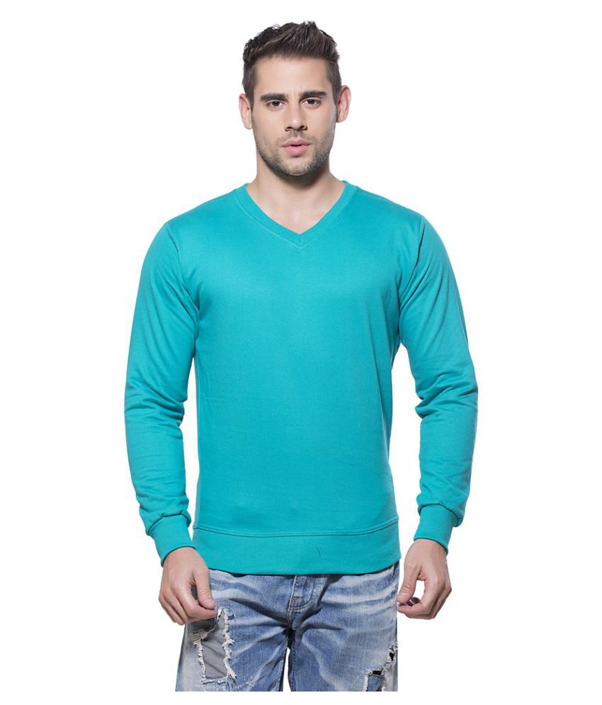 blue v neck sweatshirt