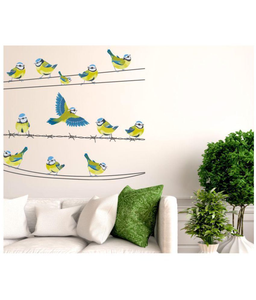     			Happysticky Birds Vinyl Multicolour Wall Stickers
