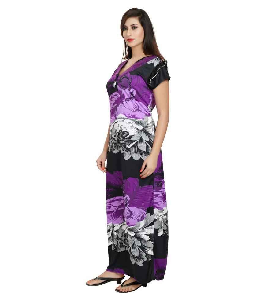 Buy Bluemoon garments Satin Nighty & Night Gowns Multi Color Online
