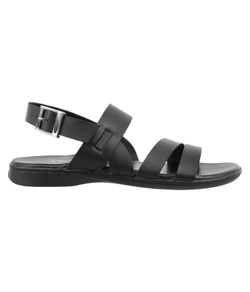 metro men black sandals