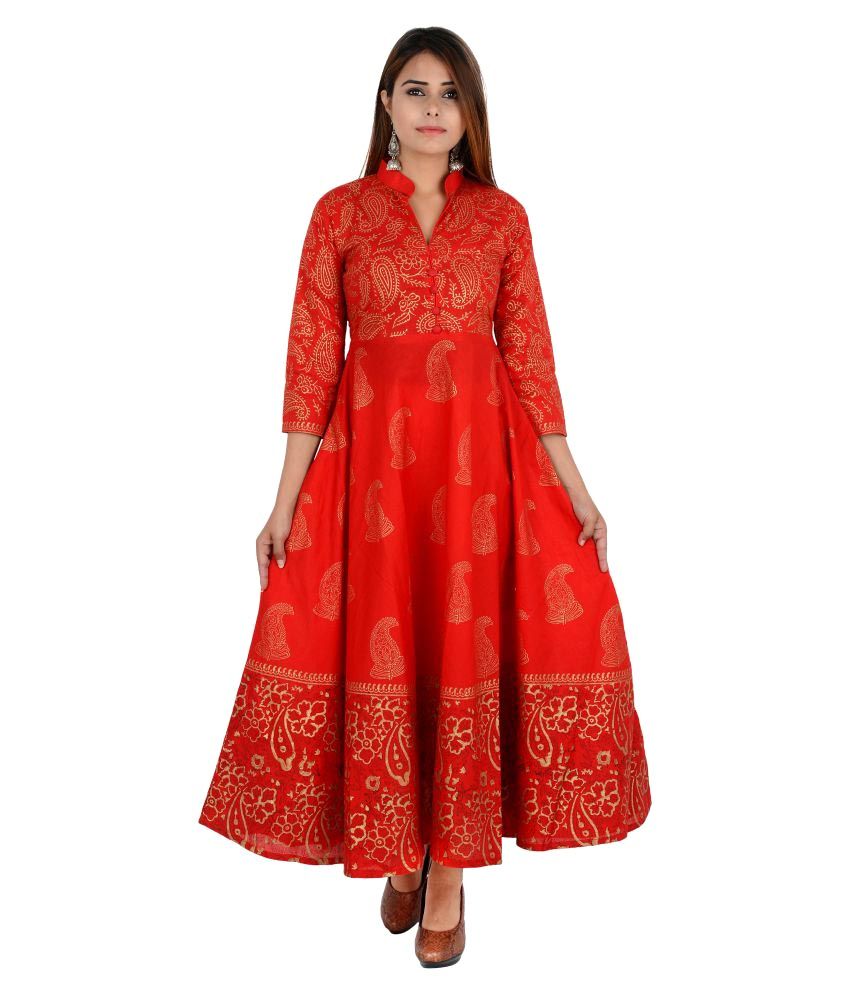 buy red anarkali online