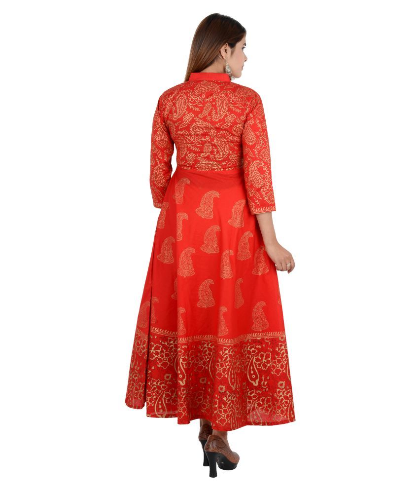 buy red anarkali online