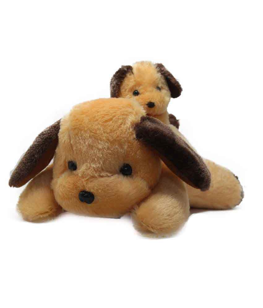     			Tickles Adroable Lying Dog with Baby Stuffed Soft Plush Animal Toy for Kids Baby Boys & Girls Birthday Gifts (Size: 20 cm Color: Brown)