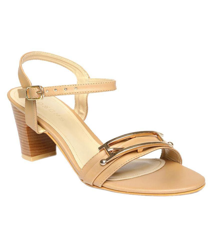 tan block heel pumps